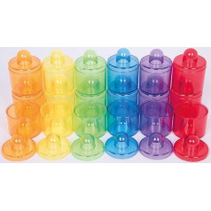 TickiT 73105 Набор цветных горшков, диаметр 42 мм, 18 штук, полупрозрачный