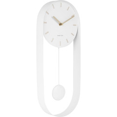 Настенные часы Karlsson Pendulum Charm, белые, 50 x 20 x 4,8 см, круглые, сталь, современные настенные часы для гостиной
