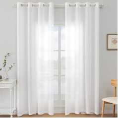 Ystyle Прозрачные вуалевые шторы, комплект из 2, шторы с люверсами, шторы для гостиной, шторы для гостиной, спальня, прозрачная вуаль, 140 x 245 см (Ш