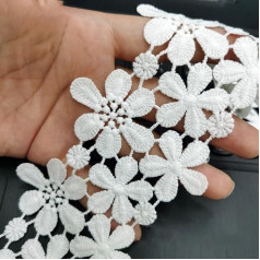 Blausky 8 см Широкий Вышивка Кружева Отделка, Цветы Кружева Отделка, Кружева Цветочный Бордюр, Кружева Отделка Для Шитья, Кружева Лента, Декора