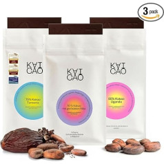 Kaicao Dark Chocolate African Origin Mix - 85% какао Уганды, 75% какао Танзании, 70% какао Уганды с орехами - финиковая сладость, без рафинированного сахара - 3 x 70 г.