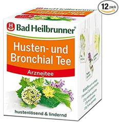 Bad Heilbrunner Cough & Bronchial - Лечебный чай в фильтр-пакетах - подорожник, чабрец и горький фенхель - снимает раздражение при бронхите, сухом кашле и пр