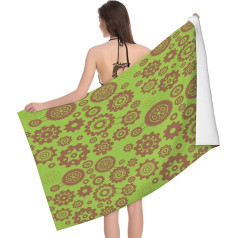 Mikrofaser Strandtuch Mechanisches Zahnrad 180x90 см, 3D Einfache Badetuch für Erwachsene Weiches Leicht Handtuch Schnelltrocknend Sandfreies Strandhandtuch