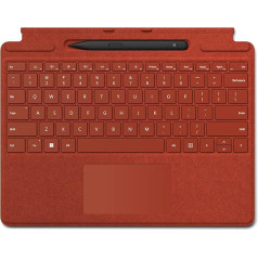 Microsoft Surface Pro Signature Keyboard (Poppy Red) в комплекте с Slim Pen 2 | Совместимость с Surface Pro (11th Edition), Surface Pro 9 и Surface Pro 8