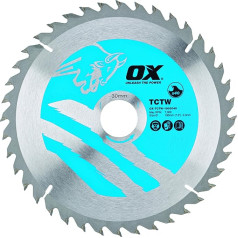 OX OX-TCTW-1903040 Диск пильный циркулярный 190/30 мм, 40 зубьев ATB, серебристый/синий, 190/30 мм