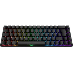 Игровая клавиатура Deltaco Gaming DK440 - беспроводная, RGB-подсветка и фронтальный лазер - раскладка UK - черный, один размер