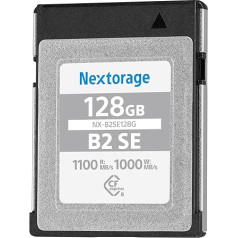 Nextorage Японский производитель CFexpress Typ B 128 ГБ Максимальная скорость чтения 1100 МБ/с Максимальная скорость записи 1000 МБ/с Карта памяти NX-B2SE128G/INE