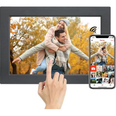 Frameo Digital Photo Frame WLAN 10.1 Inch 1920 x 1200 HD Touchscreen Photo Frame, Digital Photo Frame with 32 GB Memory, Automatic Rotation, Wall Mountable, USB/SD Card Support