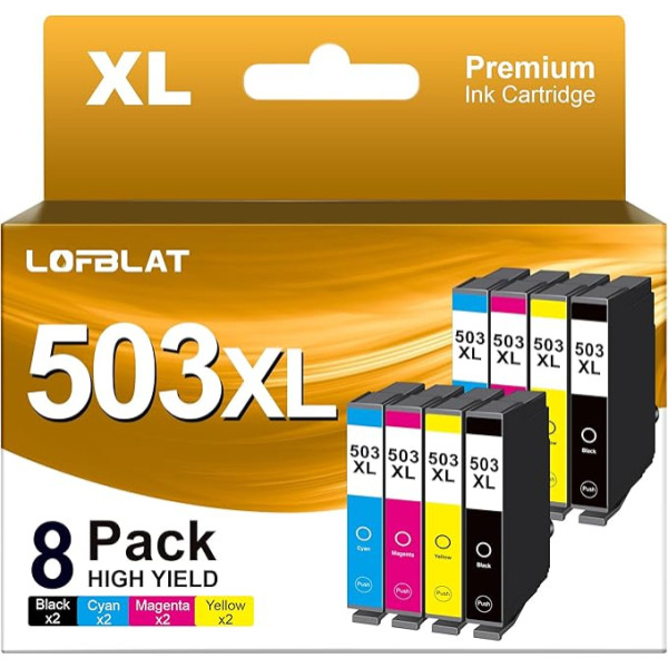 Картриджи для принтеров LOFBLAT 503XL XP 5200 Совместимость с картриджами Epson 503 XL для Epson Workforce WF-2960DWF Картриджи XP-5200 WF-2960DWF WF-2965DWF (упаковка из 8 штук, 2 ч