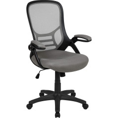 Flash Furniture Кресло руководителя сетка ткань металл пластик дерево материал пена сетка техническая дерево светло-серый 26.5D x 26.5W x 44H в