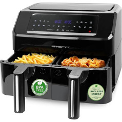 Emerio AF-130376.1 Цифровая двойная фритюрница AirFryer жарит горячим воздухом без дополнительного масла 2x Объем 3,6 л 12 программ BPA Free Функция SYNC Finish (об