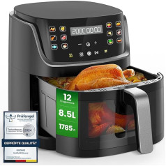 Essential Pro XL Hot Air Fryer 8,5 л, фритюрница со смотровым окошком, 1785 Вт с цветным светодиодным сенсорным дисплеем и напоминанием о встряхивании, 12 фун