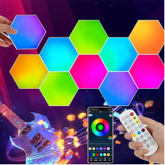 Светодиодная панель Hexagon, игровой настенный светильник Hexagon, RGB Smart LED Honeycomb Wall Lights, декор, класс энергопотребления G, упаковка из 10 штук