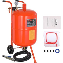 VEVOR Мобильный пескоструйный аппарат 75,7 л Пескоструйная система 8 футов Рабочий шланг Пескоструйный аппарат 60-110PSI Рабочее давление Идеальн