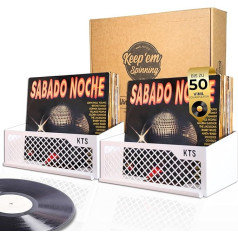 Keep Them Spinning Хранение виниловых пластинок Flying-V White 50 Vinyls 2U Record Shelf - Vinyl Holder - Vinyl Shelf - Vinyl Record Holder - Vinyl Holder Vinyl Stand - Vinyl Record Stand