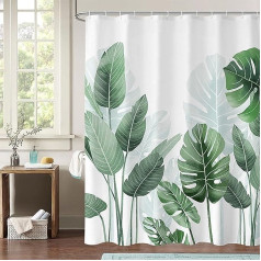 OCEUMACO Jungle Leaves Shower Curtain, Jungle Green Plant Shower Curtains, текстиль, против плесени, водонепроницаемые шторы для душа, ткань для ванной, моющаяся, очень широ