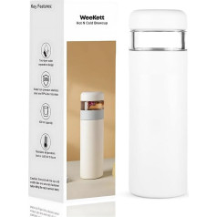 Вакуумная колба Weekett Tea Infuser Stainless Steel Coffee Juice Thermos 400ml Leakproof and Double Wall Travel Mug (White)