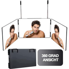 Зеркало GelldG 360 градусов, регулируемое по высоте и складное 3-стороннее зеркало, портативное косметическое зеркало для макияжа, укладки, ван