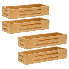 SAUNNIHEN Бамбуковая подставка для специй, без сверления, 4 подставки для специй, настенная, держатель для специй, дверцы шкафа, холодильник, сто