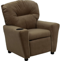 Flash Furniture Детское современное кресло-реклайнер с подстаканником деревянное коричневое из микрофибры 1 шт.