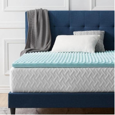 LUCID Mattress Topper - 5 см Gel Memory Foam Mattress Topper, эргономичный волнистый и дышащий, Oeko-Tex, 120 x 200 см, синий