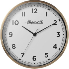Ingersoll Легко читаемые аналоговые настенные часы диаметром 45 см в золотом корпусе с белым циферблатом