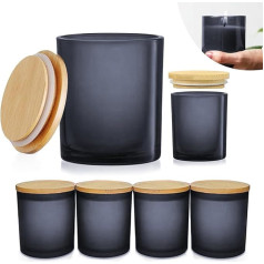 Упаковка из 6 банок для свечей с герметичной бамбуковой крышкой для изготовления свечей, пустые банки для свечей для организации и хранени