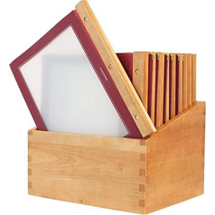 Коробка для меню Securit Wood Range с 20 карточками меню формата A4 с 2 вставками, винно-красная