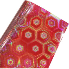 XHT 32 x 135 см Прозрачный лазерный шестиугольник Футбол текстура узор искусственная кожа Водонепроницаемый ПВХ винил искусственная кожа для D