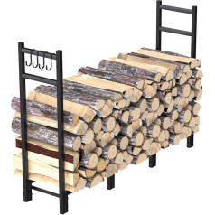 ZCZUOX Firewood Rack Indoor Outdoor Wood Stacking Aid Wooden Shelter Firewood Storage Firewood Stand Wood Storage Metal Firewood Rack for Firewood (114 x 80 x 25 cm)