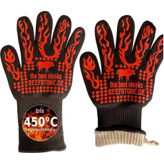 Огнеупорные перчатки Beefstone BBQ Grill Gloves Heat Resistant Washable Oven Gloves Cooking Gloves Silicone Deyan Fibre Cotton 34 cm 1 Pair