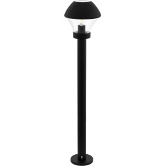 EGLO Außen-Stehlampe Verlucca, 1 flammige Außenleuchte, Standleuchte aus verzinktem Stahl und Glas, Farbe: Schwarz, Fassung: E27, IP44