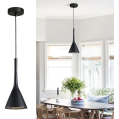 KCO Lighting Минималистский черный конусообразный подвесной светильник для кровати, 100 см регулируемый подвесной кабель, E27 смоляной подвесной 