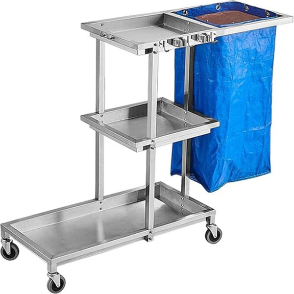 XCSCUK Kommerzieller Hausmeisterwagen, Besenmopphalter, Organizer für Reinigungsmittel, Aufbewahrungswerkzeuge für die Haushaltsstation