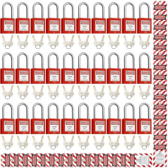 SAFBY Lockout Tagout-Schlösser, Sicherheitsvorhängeschloss, unterschiedlich schließend, Loto Sicherheitsvorhängeschlösser für Lock-Out-Tag-Out-Kits, Station (Rot 1-30)