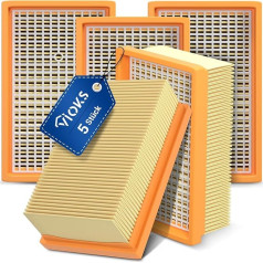 Vioks 5 x Плоский фильтр для пылесоса Замена для Kärcher KFI 4410 2.863-005.0 28630050 MV4 MV6 WD4 WD5 WD6 Фильтр для пылесоса Kärcher WD4 Фильтр Kärcher WD5 Фильтр Kärcher WD6