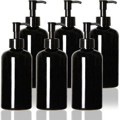 Youngever Набор из 6 350 мл бутылок с помпой для шампуня, многоразовый пластиковый дозатор с помпой, дозатор для мыла, дозатор для лосьона, черный, 