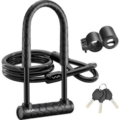 VVA велосипед U Lock 20 мм Heavy Duty комбинации велосипед замок дужки 1,2 м Длина кабель безопасности с прочным кронштейном и ключ противоугонный вел
