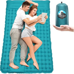 Starry gaze Double Sleeping Pad for Camping - Self Inflating Camping Pad with Foot Pump, Integrated Cushion and Carry Bag