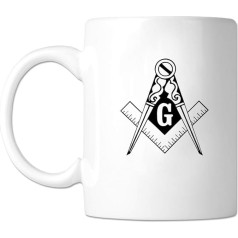 Масонская традиционная кружка для кофе с квадратом и компасом 11 унций
