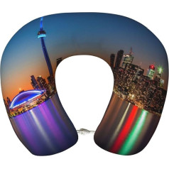 Подушка для путешествий DEXNEL Cityscape Night Canada, подушка из пены с эффектом памяти, подходит для самолетов, сна, путешествий