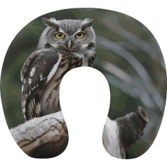 Подушка для путешествий Wild Owl Birds Neck Support Memory Foam U-Shaped Pillow Soft Comfortable Travel Neck Pillow Sleep Rest Pillow Travel Accessories for Airplane Car Office