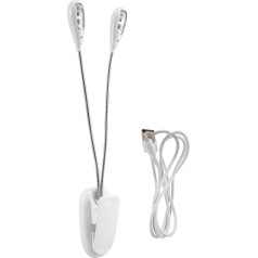 Wanjorlay Лампа на музыкальной подставке, белый светодиодный светильник для книг, USB и батарея AAA, лампа для чтения на кровати, 4 уровня яркости