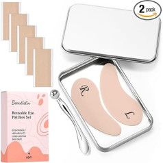 Beautistin Under Eye Patches Silicone - многоразовые патчи для глаз + силиконовые фиксирующие патчи Cuttable, патчи от морщин для глаз, многоразовая маска для гл