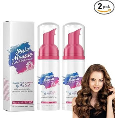 Curly Elastic Mousse federnder Volumenschaum Stylingschaum für lockiges und gewelltes Haar, Haarpflege Nährendes Mousse Volumen Schaumfestiger für Frauen, Hair Mousse Für voluminöses Haar