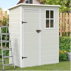 UDPATIO Садовый сарай Всепогодный 152 x 92 x 192 см, 2,8 м³, пластиковая смола Наружный сарай и наружное хранилище для мусорных баков, газонокосилки с 