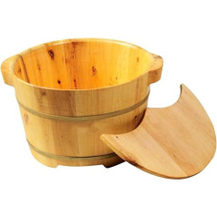 JYCCH Holz-Fußbad-Eimer, Pediküre-Becken 25 см Hochwertiges Fußbad-Fass Massivholz-Fußbecken-Wanne-Eimer für Fußbad-Soak-Ge-Spa-Sauna-Fußgers-Mittelalter an