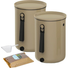 Natursache I Bokashi Bucket Set of 2 - экологичная переработка отходов на кухне - с ферментом бокаши и эффективными микроорганизмами - без запаха и экологич