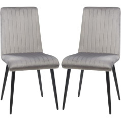 HOMCOM Комплект из 2 стульев для столовой, обивка из ткани с эффектом бархата, кухонные стулья со стальными ножками и компактным дизайном, 43 x 58 