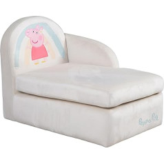 Roba Велюровый диван Peppa Pig - диван для детей от 18 месяцев - удобное сиденье с подлокотниками и спинкой - легко чистится - бежевый / свиноматка - к